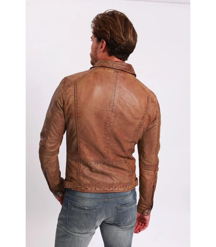 LE TEMPS DES CERISES Echt Lederen Jas Met Overhemdkraag 5 LE TEMPS DES CERISES Echt Lederen Jas Met Overhemdkraag - Afbeelding 3