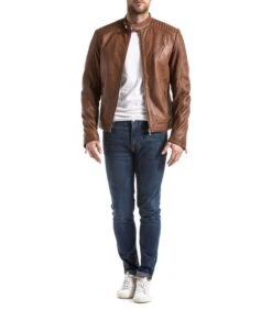 Echt Lederen Jas Met Biker Kraag -NERF Winkel 1a68f0b6592e48d9b7bc4bbce894b652