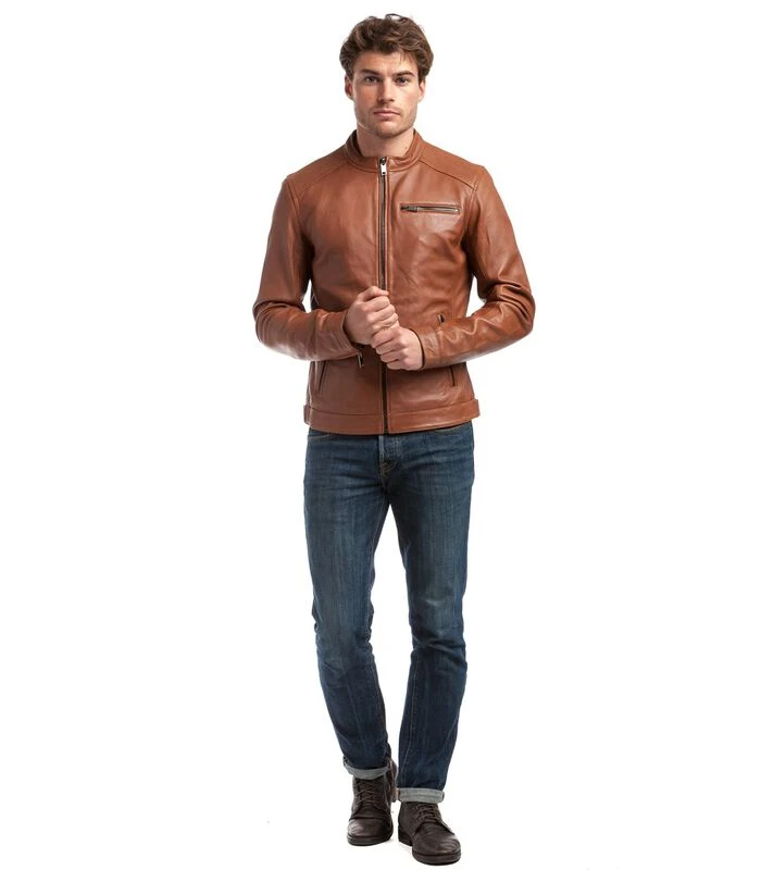 Leren Jack In Alban Stijl Met Borstzak 6 Leren Jack In Alban Stijl Met Borstzak - Afbeelding 4