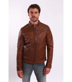 LE TEMPS DES CERISES Echt Lederen Jas Met Ronde Hals -NERF Winkel 49a6c06880d449b19412db6882b0a1ed