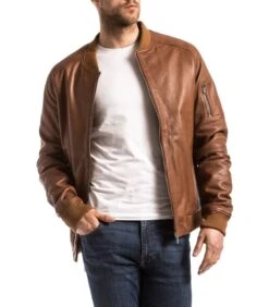 Echt Lederen College Stijl Jas