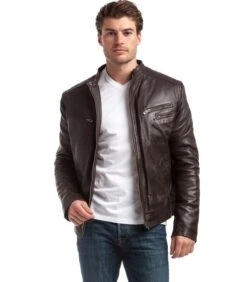 Echt Lederen Jas Alessandro Biker Stijl