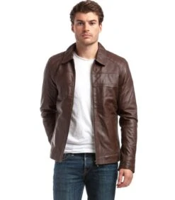 CITADIN Lederen Jas Met Shirt Kraag