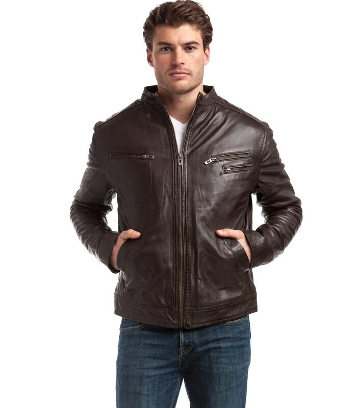 Echt Lederen Jas Alessandro Biker Stijl 4 Echt Lederen Jas Alessandro Biker Stijl - Afbeelding 2